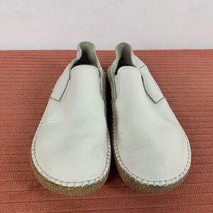 Women’s Birkenstock White Leather Slip-Ons